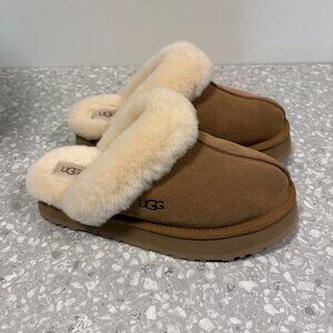 UGG Women's Disquette Platform Slippers, Chestnut, Women’s 9 EUC